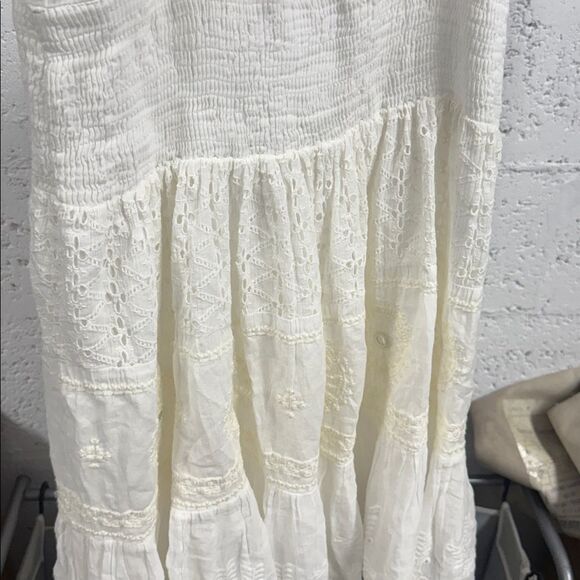 Cute Cream Off White Summer Lace Dress - Spaghetti Strap Size Medium - Picture 4 of 4